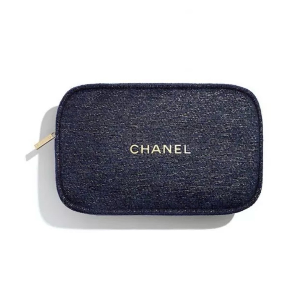 CHANEL Makeup Bag 2023 Holiday Navy Pouch Only Limited Edition! NEW!